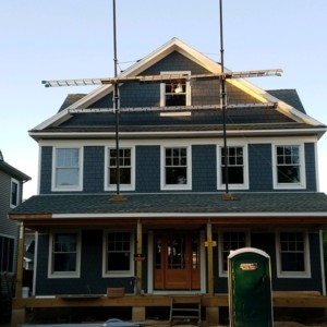 New roof, porch, windows and siding installation, in Spring Lake NJ.