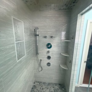 New custom bathroom with steam shower