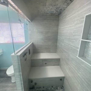New custom bathroom with steam shower