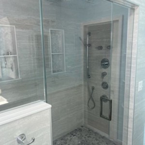 New custom bathroom with steam shower