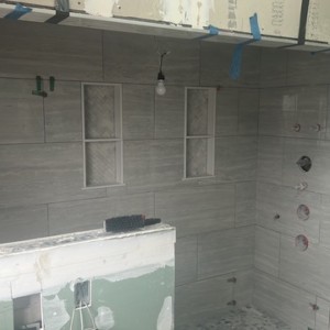 New custom bathroom with steam shower